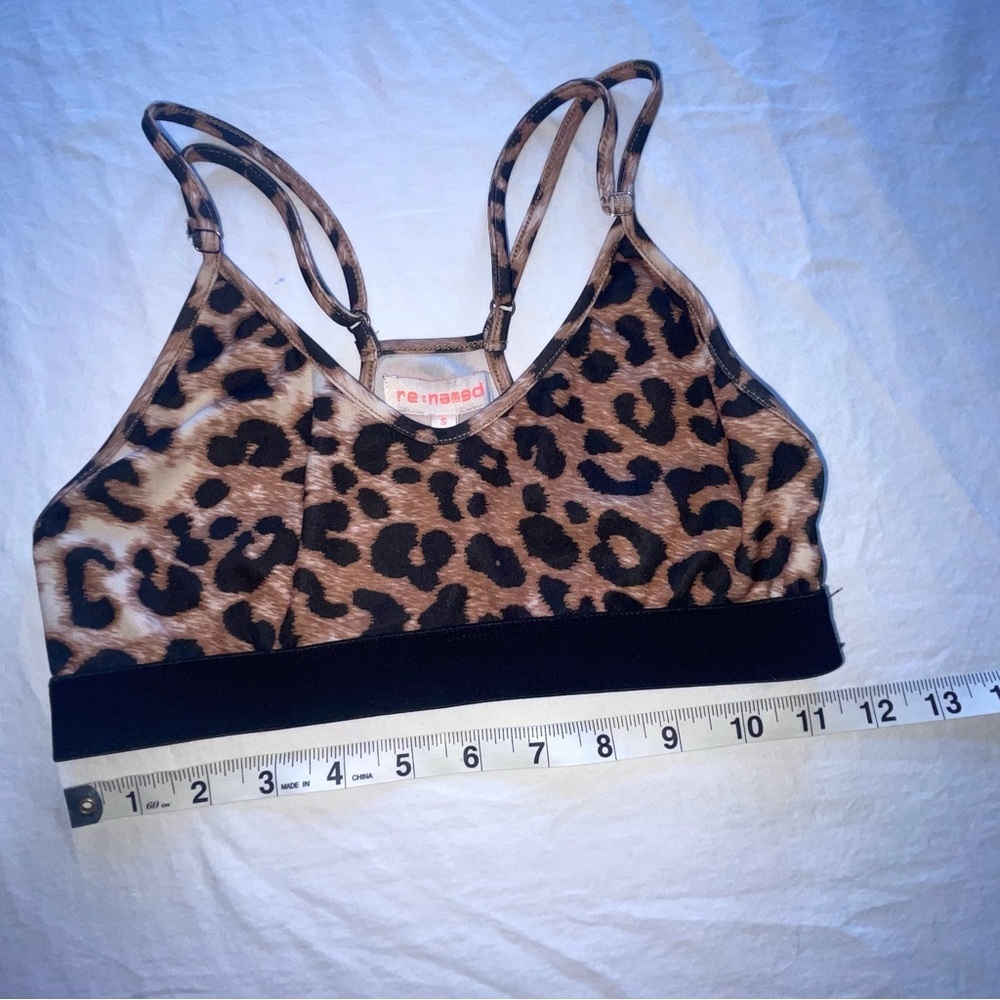 Re:named Small Cheetah Print Brown and Black Sports Bra Women's